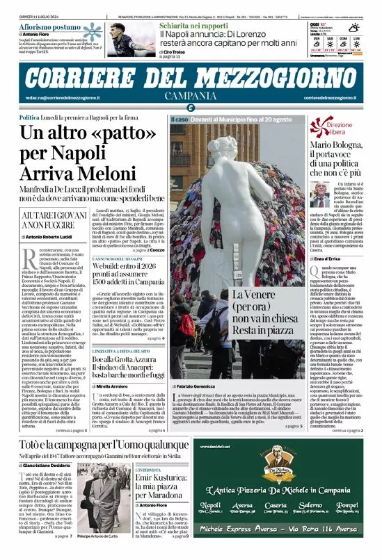 Prima-pagina-corriere del mezzogiorno-del-2024-07-11